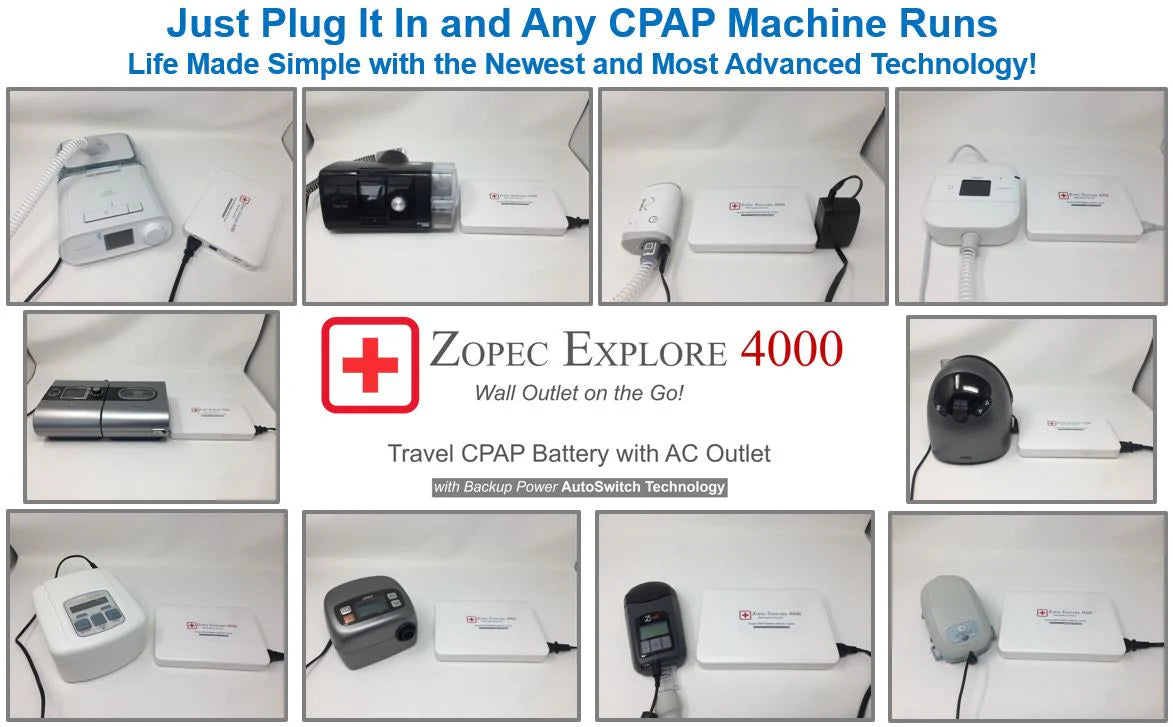 Zopec Explore 4000 CPAP Battery Backup & Travel Power Supply Zopec Medical